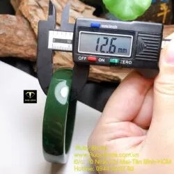 Vòng ngọc bích Canada, bản vuông 13mm, ni tay 54mm - Ảnh 5