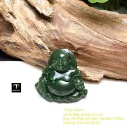 Mặt dây chuyền phật Di Lặc ngọc bích, kích thước 37mm