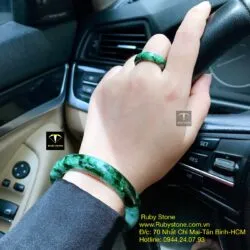 Bộ sản phẩm vòng và nhẫn ngọc Cẩm thạch sơn thuỷ