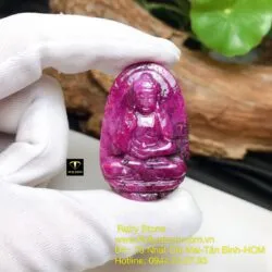 Adida - Phật bản mệnh Ruby Nam Phi tuổi Tuất-Hợi, kích thước 42mm