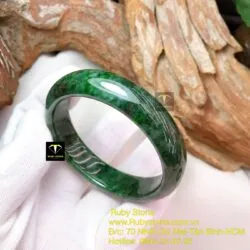 Vòng ngọc cẩm thạch sơn thuỷ dầu lý - Ảnh 9