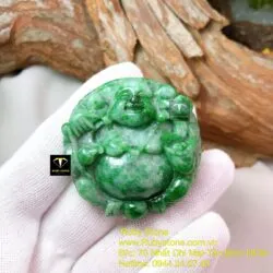 Phật Di Lặc ngọc cẩm thạch sơn thuỷ, kích thước 49mm - Ảnh 6