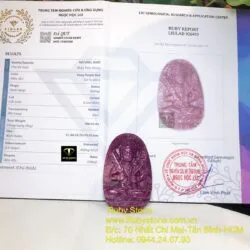 Hư không tạng bồ tát - Phật bản mệnh Ruby Nam Phi tuổi Sửu-Dần, kích thước 51mm - Ảnh 7