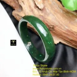 Vòng tay ngọc bích Canada, bản 13mm, ni tay 56mm - Ảnh 6