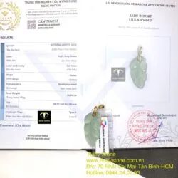 Mặt dây chuyền chiếc lá ngọc Phỉ Thuý, móc vàng 10k - Ảnh 8