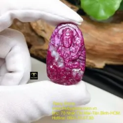 Phổ hiền bồ tát - Phật bản mệnh Ruby Nam Phi tuổi Thìn-Tỵ, kích thước 37mm - Ảnh 4