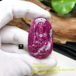 Văn thù bồ tát - Phật bản mệnh Ruby Nam Phi tuổi Mão, kích thước 42mm - Ảnh 8
