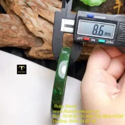 Vòng tay ngọc bích Canada, bản vuông 8,6mm, ni tay 53mm - Ảnh 4