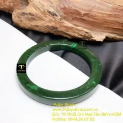 Vòng tay ngọc bích Canada, bản vuông 8,6mm, ni tay 53mm - Ảnh 6
