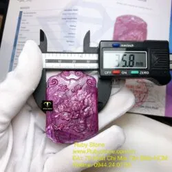 Mặt dây chuyền hoa mẫu đơn Ruby Nam Phi, kích thước 50mm - Ảnh 2