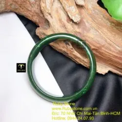 Vòng tay ngọc bích Canada, bản 13mm, ni tay 56mm - Ảnh 5