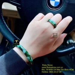 Bộ sản phẩm vòng và nhẫn ngọc cẩm thạch sơn thuỷ Bộ sản phẩm vòng và nhẫn ngọc cẩm thạch sơn thuỷ