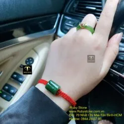 Vòng tay lu thống ngọc bích xanh lý vuông - Ảnh 3