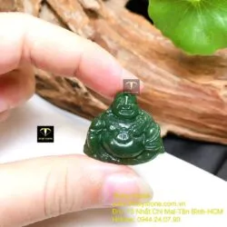 Phật Di Lặc ngọc bích Canada đậm, KT 25mm