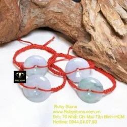 Đồng điếu ngọc cẩm thạch tết dây đeo tay, KT 25mm - Ảnh 6