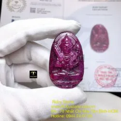 Hư không tạng bồ tát - Phật bản mệnh Ruby Nam Phi tuổi Sửu-Dần, kích thước 43mm - Ảnh 6