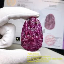 Văn thù bồ tát - Phật bản mệnh Ruby Nam Phi - tuổi Mão, kích thước 47mm - Ảnh 4
