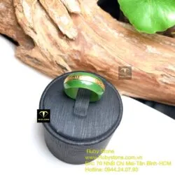 Nhẫn ngọc bích xanh lá VIP 9 ly, vàng 10k - Ảnh 4