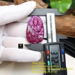 Phổ hiền bồ tát - Phật bản mệnh Ruby Nam Phi tuổi Thìn-Tỵ, kích thước 37mm - Ảnh 2