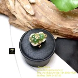 Nhẫn tỳ hưu Ngọc bích Canada, vàng 18k - Ảnh 4