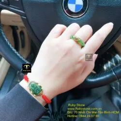 Vòng Phật bản mệnh Ngọc bích, vàng 10k - Ảnh 3