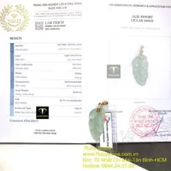 Mặt dây chuyền chiếc lá ngọc Phỉ Thuý, móc vàng 10k