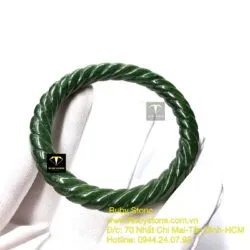 Vòng ngọc bích Canada chạm xoắn, ni tay 55mm - Hình ảnh 6