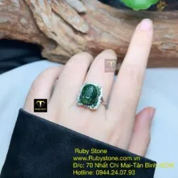 Nhẫn long quy Ngọc bích, bạc 925