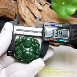Phật Di Lặc ngọc bích, kích thước 36mm - Ảnh 2