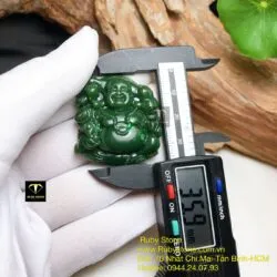 Phật Di Lặc ngọc bích, kích thước 36mm - Ảnh 3