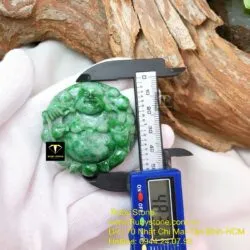 Phật Di Lặc ngọc cẩm thạch sơn thuỷ, kích thước 49mm - Ảnh 2