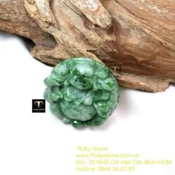 Phật Di Lặc ngọc cẩm thạch sơn thuỷ, kích thước 49mm - Ảnh 7