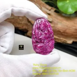 Thiên thủ thiên nhãn - Phật bản mệnh Ruby Nam Phi tuổi Tí, kích thước 37mm - Ảnh 5