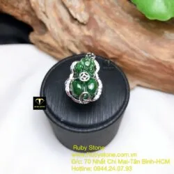 Nhẫn nữ Tỳ hưu Ngọc bích kim tiền trên lưng, bạc 925 - Ảnh 7