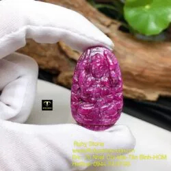 Thiên thủ thiên nhãn - Phật bản mệnh Ruby Nam Phi tuổi Tí, kích thước 37mm - Ảnh 6