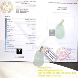Mặt dây chuyền như ý ngọc Phỉ Thuý, móc vàng 10k - Ảnh 8
