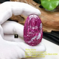 Văn thù bồ tát - Phật bản mệnh Ruby Nam Phi tuổi Mão, kích thước 42mm - Ảnh 6