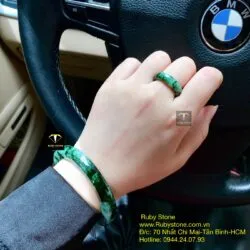 Bộ sản phẩm vòng và nhẫn ngọc Cẩm thạch sơn thuỷ