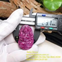 Thiên thủ thiên nhãn - Phật bản mệnh Ruby Nam Phi tuổi Tí, kích thước 37mm - Ảnh 2