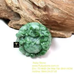 Phật Di Lặc ngọc cẩm thạch sơn thuỷ, kích thước 49mm - Ảnh 9