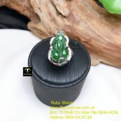 Nhẫn nữ Tỳ hưu Ngọc bích, bạc 925 - Ảnh 5