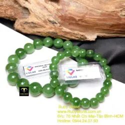 Vòng tay ngọc bích Canada xanh lá 12 ly - Hình ảnh 4