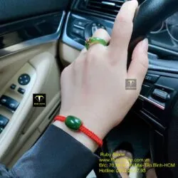Vòng tay Lu thống Ngọc bích xanh lý, dáng thon