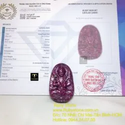 Hư không tạng bồ tát - Phật bản mệnh Ruby Nam Phi, tuổi Sửu-Dần, kích thước 52mm - Ảnh 7