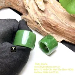 Nhẫn càn long Ngọc bích xanh lá (loại thường)