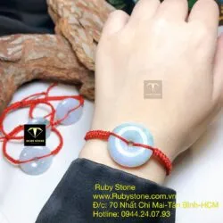 Đồng điếu ngọc cẩm thạch tết dây đeo tay, KT 25mm - Ảnh 5