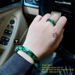 Bộ sản phẩm vòng và nhẫn ngọc Cẩm thạch sơn thuỷ