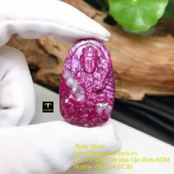 Phổ hiền bồ tát - Phật bản mệnh Ruby Nam Phi tuổi Thìn-Tỵ, kích thước 37mm
