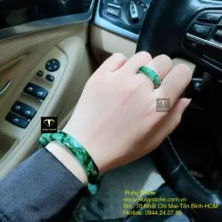 Bộ sản phẩm vòng và nhẫn ngọc Cẩm thạch sơn thuỷ