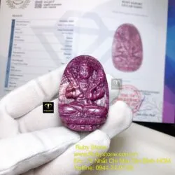 Hư không tạng bồ tát - Phật bản mệnh Ruby Nam Phi tuổi Sửu-Dần, kích thước 51mm - Ảnh 4